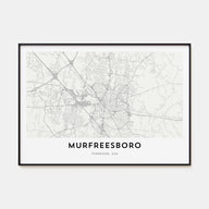 Murfreesboro Map Landscape Poster