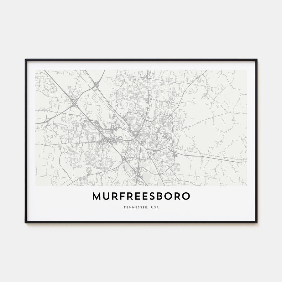 Murfreesboro Map Landscape Poster