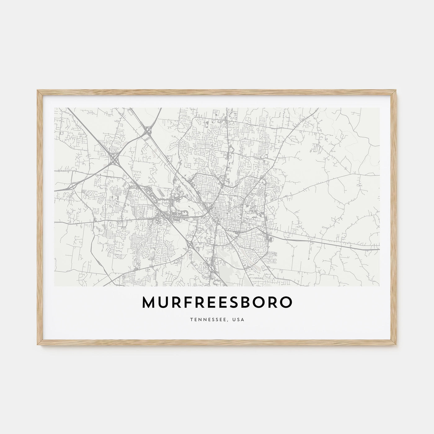 Murfreesboro Map Landscape Poster