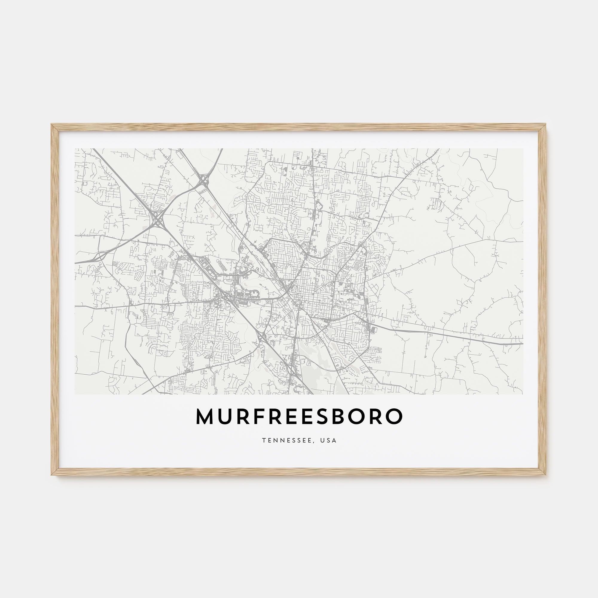 Murfreesboro Map Landscape Poster