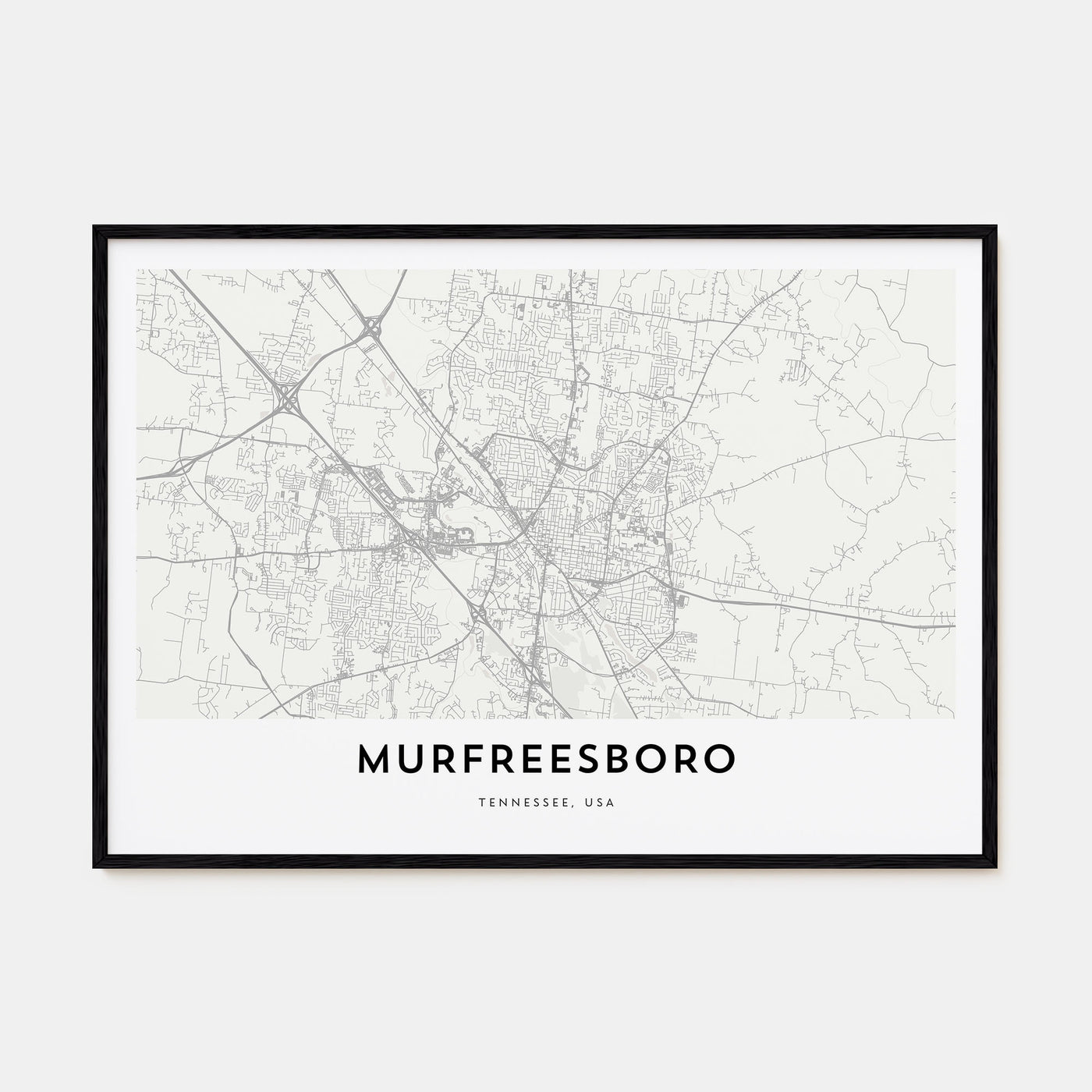 Murfreesboro Map Landscape Poster