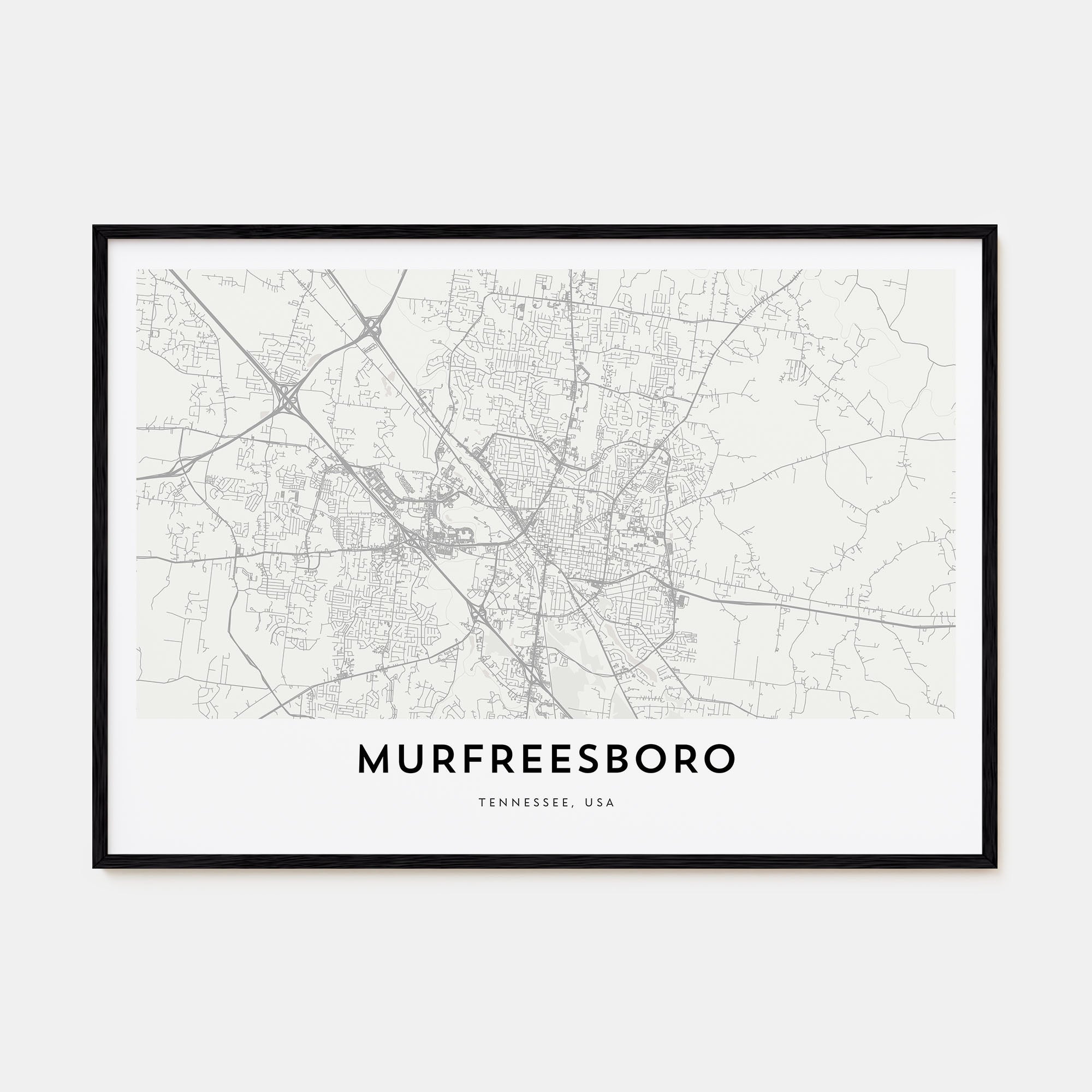 Murfreesboro Map Landscape Poster