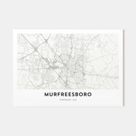 Murfreesboro Map Landscape Poster