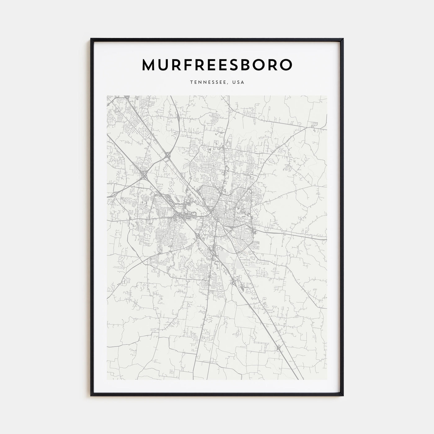 Murfreesboro Map Portrait Poster
