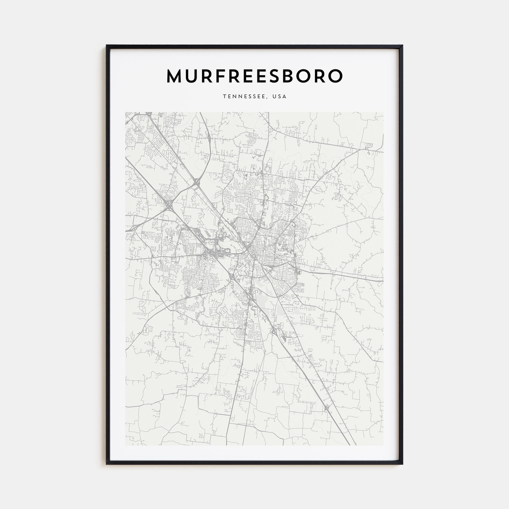 Murfreesboro Map Portrait Poster