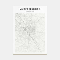 Murfreesboro Map Portrait Poster