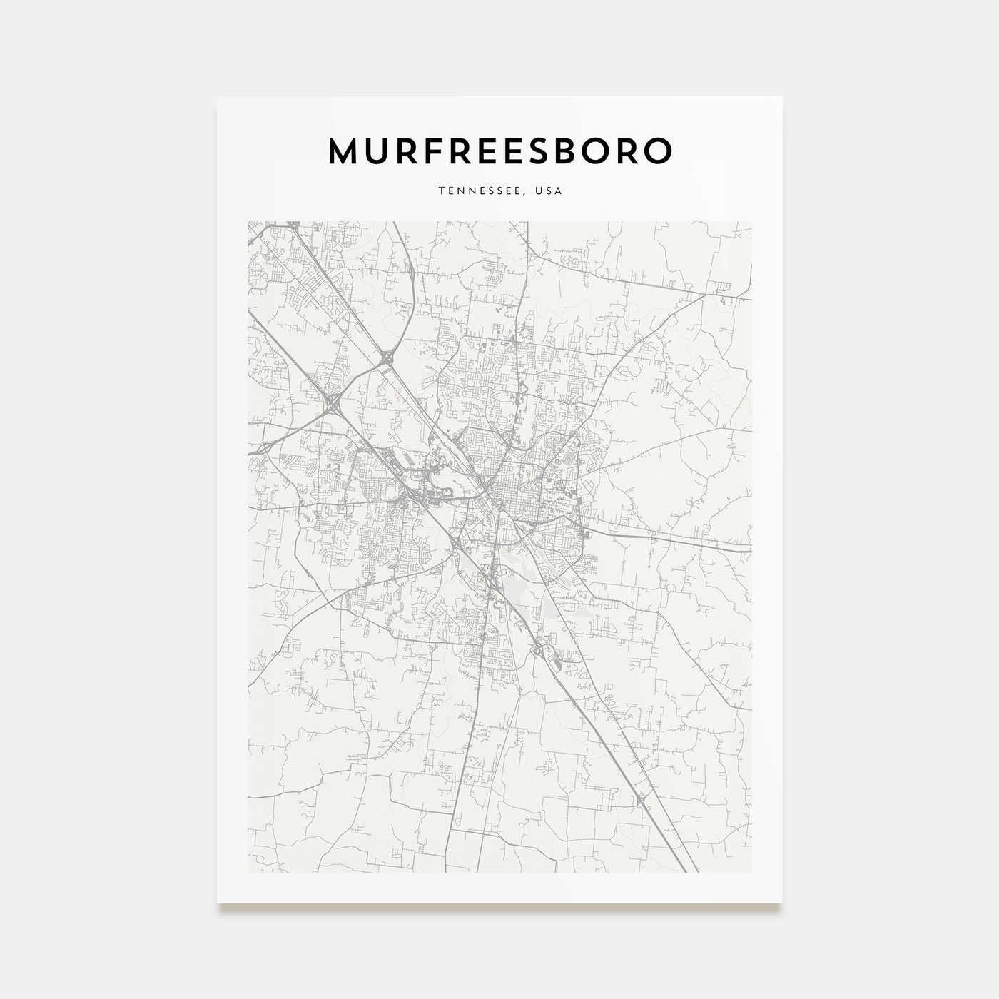 Murfreesboro Map Portrait Poster