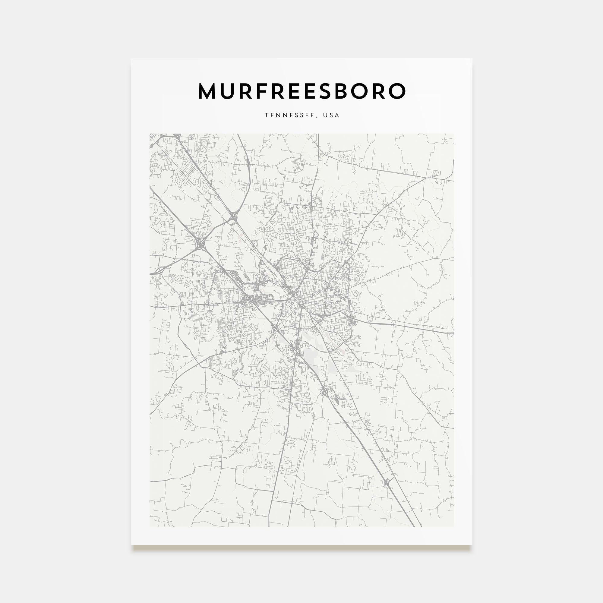 Murfreesboro Map Portrait Poster