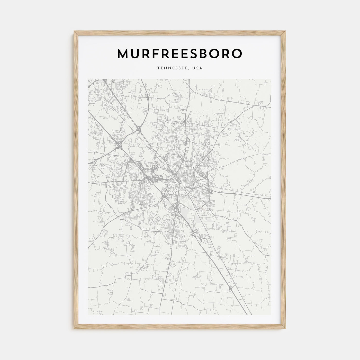 Murfreesboro Map Portrait Poster