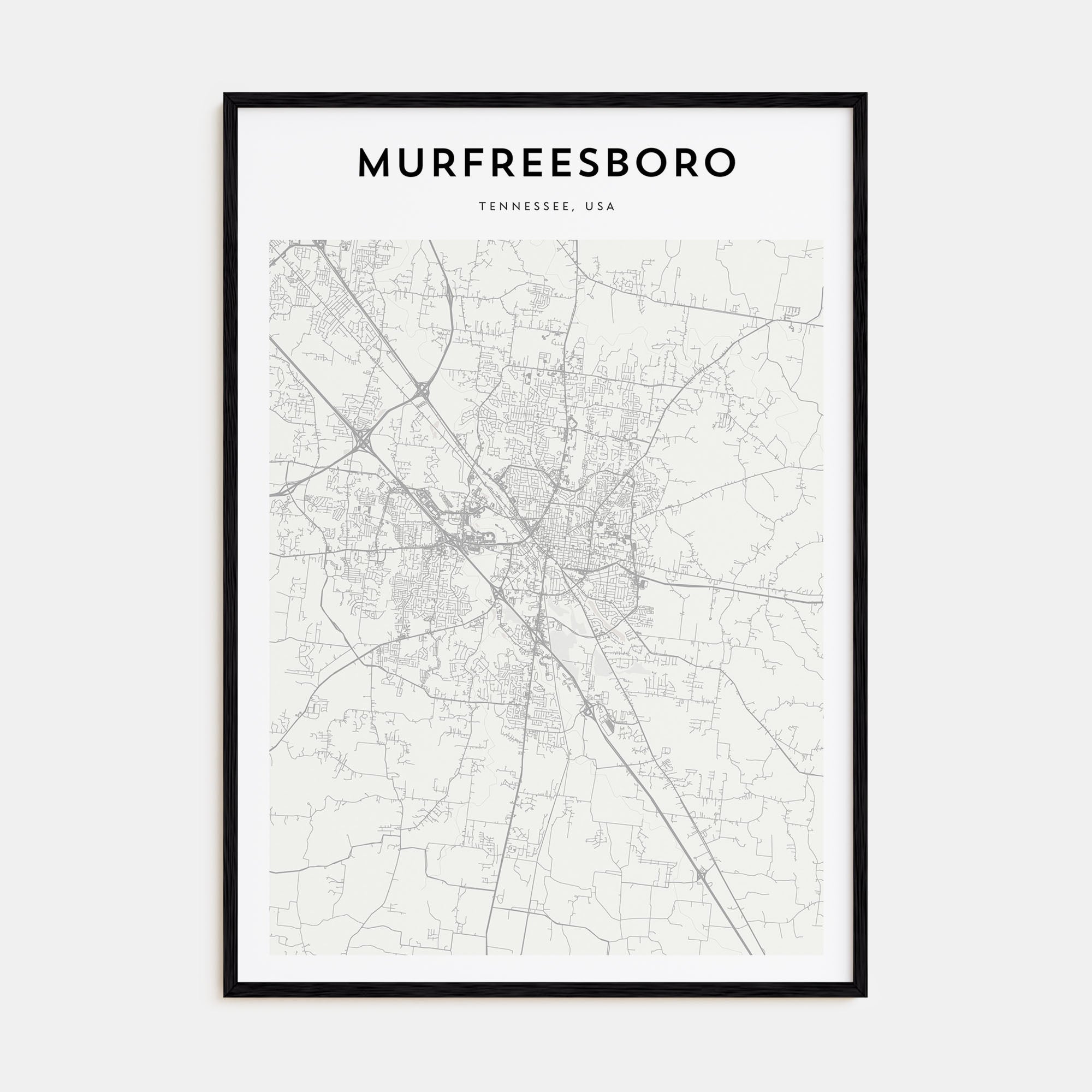 Murfreesboro Map Portrait Poster