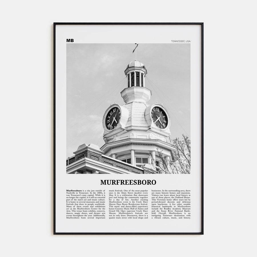 Murfreesboro Travel B&W Poster