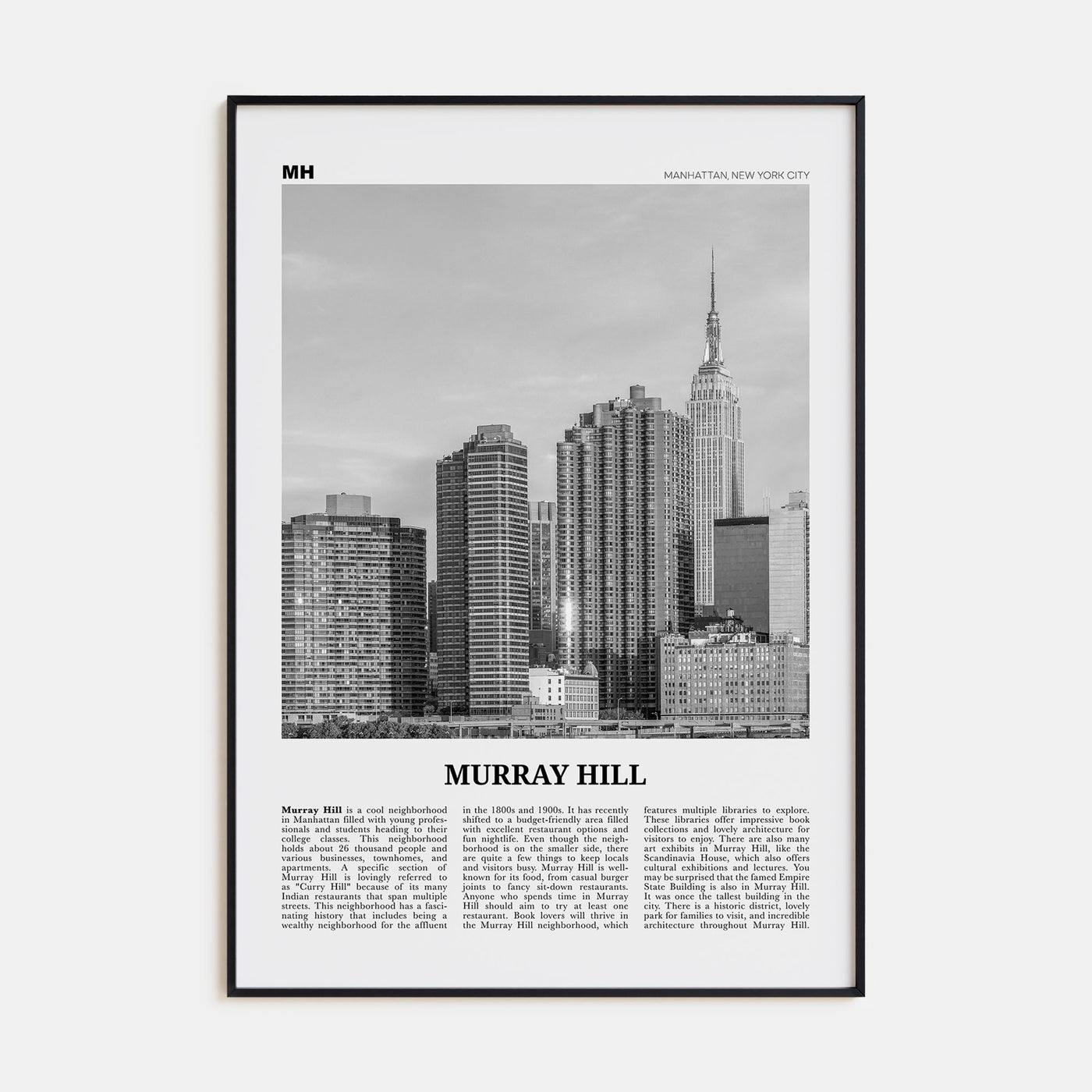 Murray Hill Travel B&W Poster