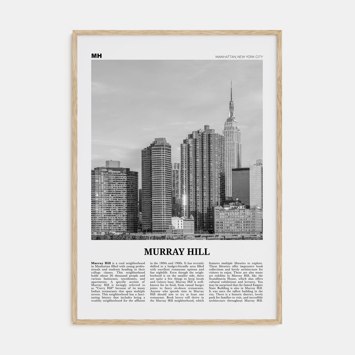 Murray Hill Travel B&W Poster