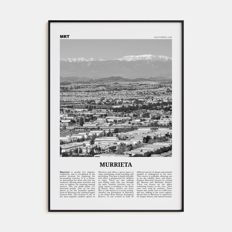 Murrieta Travel B&W No 2 Poster