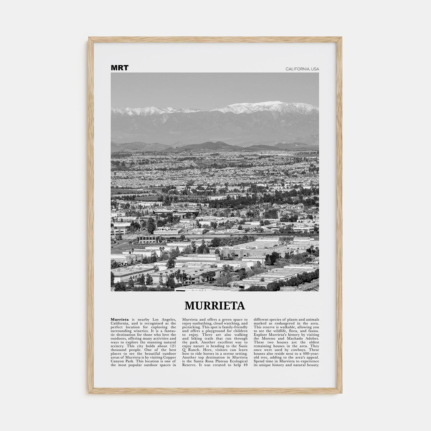 Murrieta Travel B&W No 2 Poster