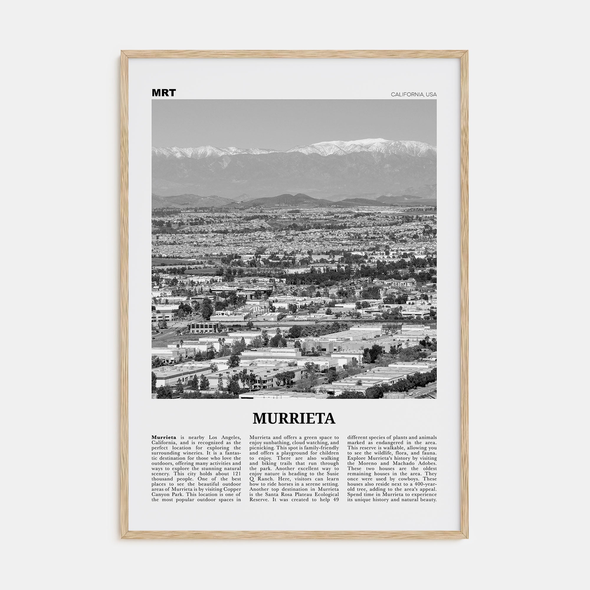 Murrieta Travel B&W No 2 Poster