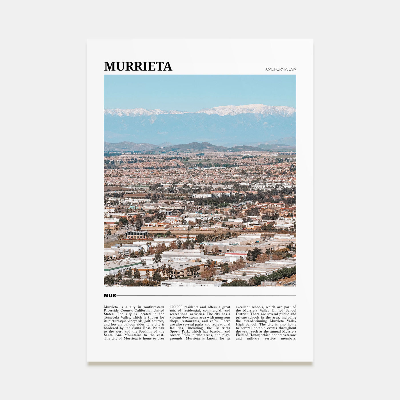 Murrieta Travel Color Poster