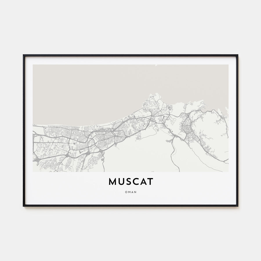 Muscat Map Landscape Poster