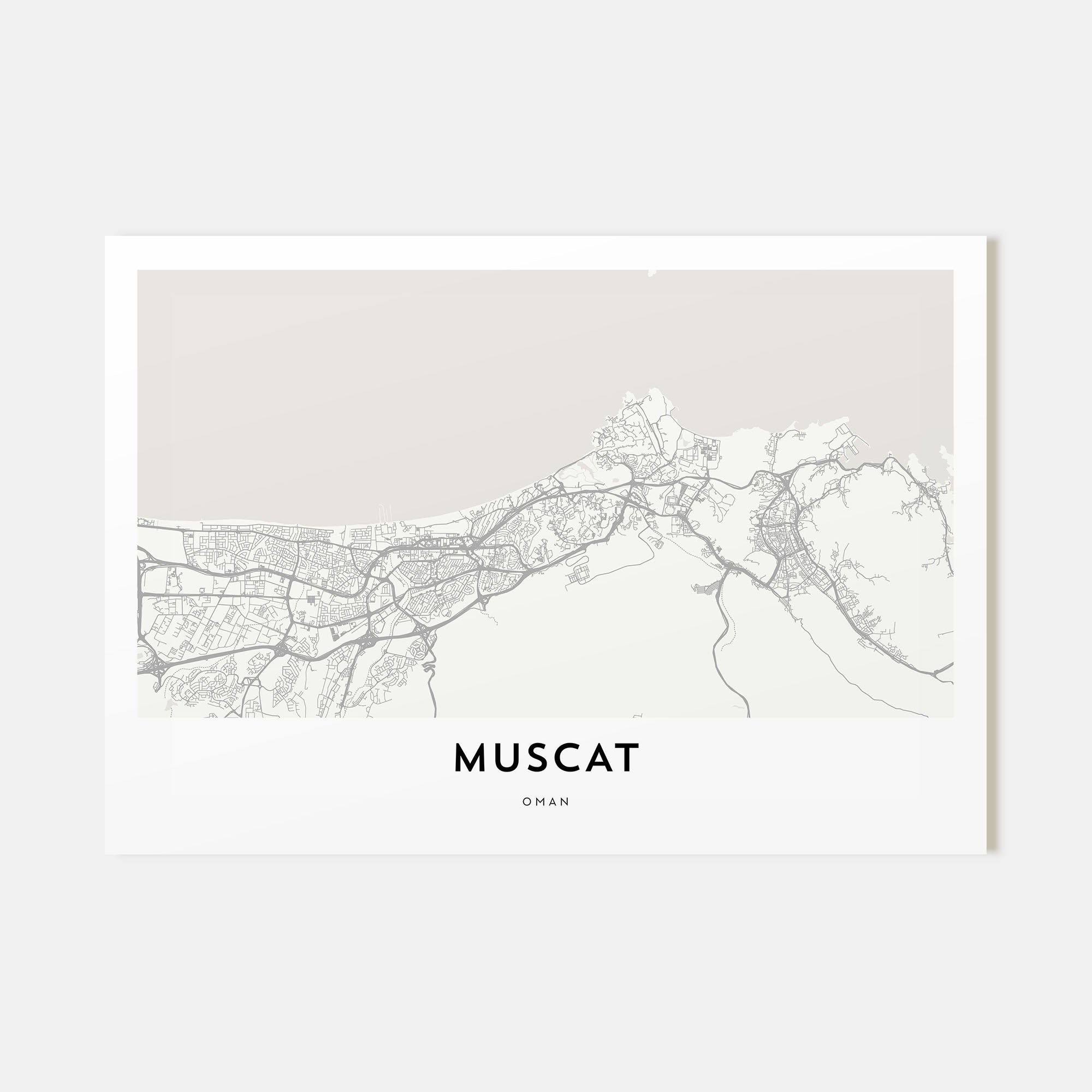 Muscat Map Landscape Poster