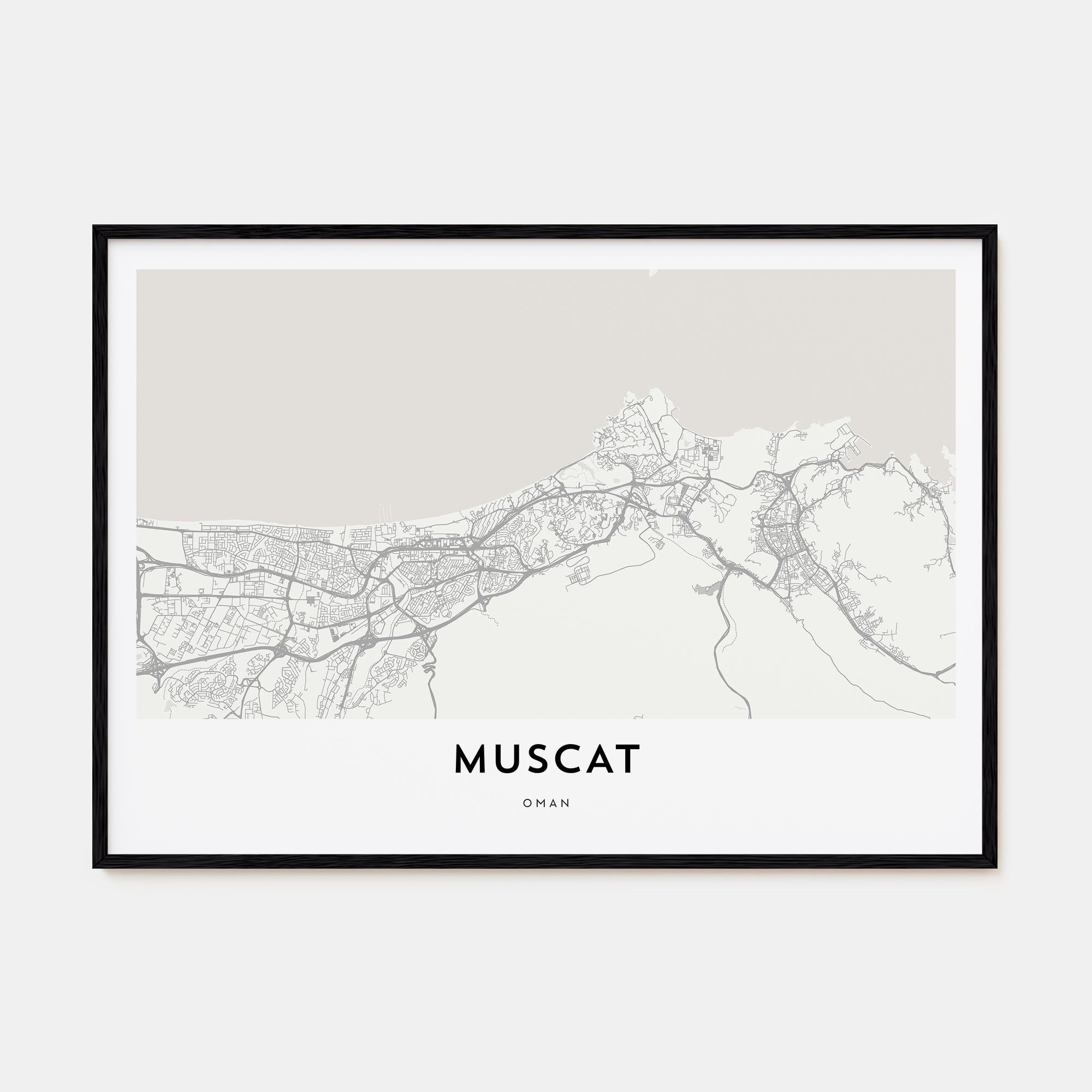 Muscat Map Landscape Poster