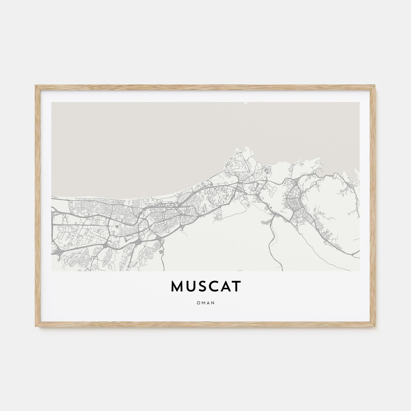 Muscat Map Landscape Poster