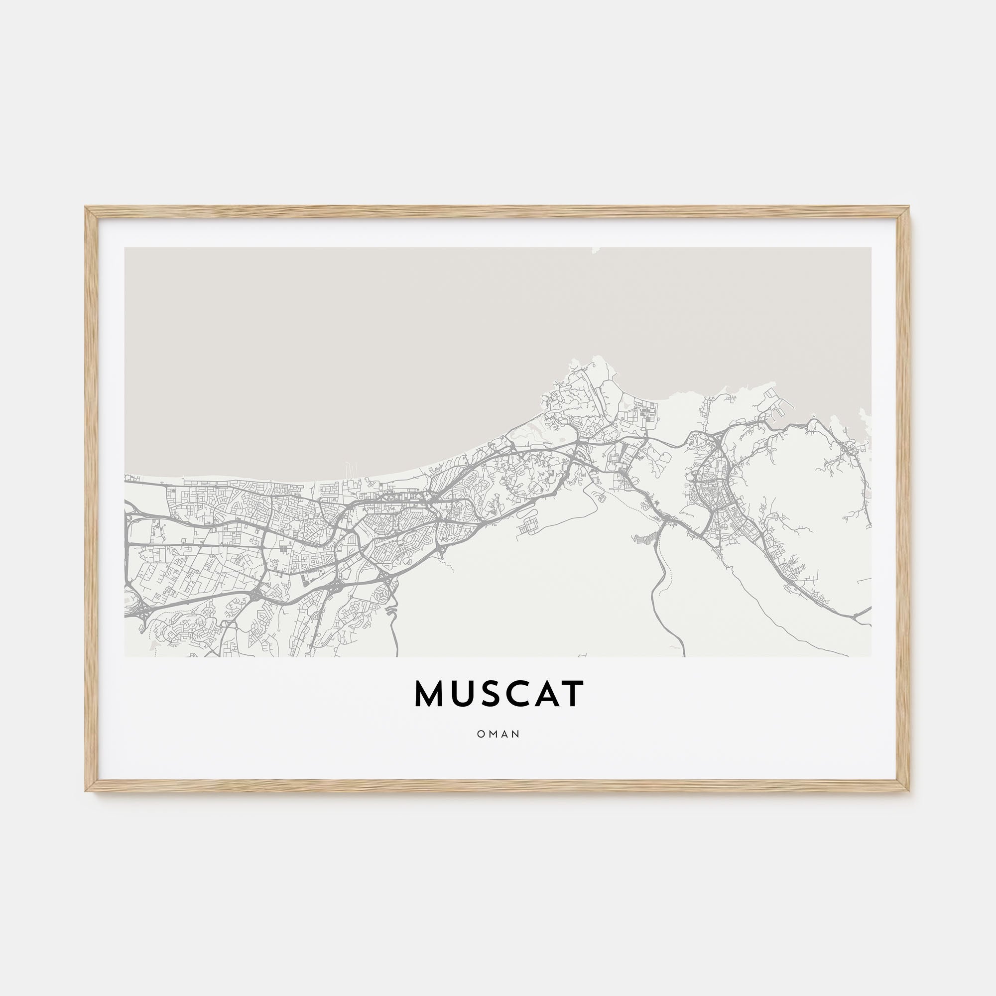 Muscat Map Landscape Poster
