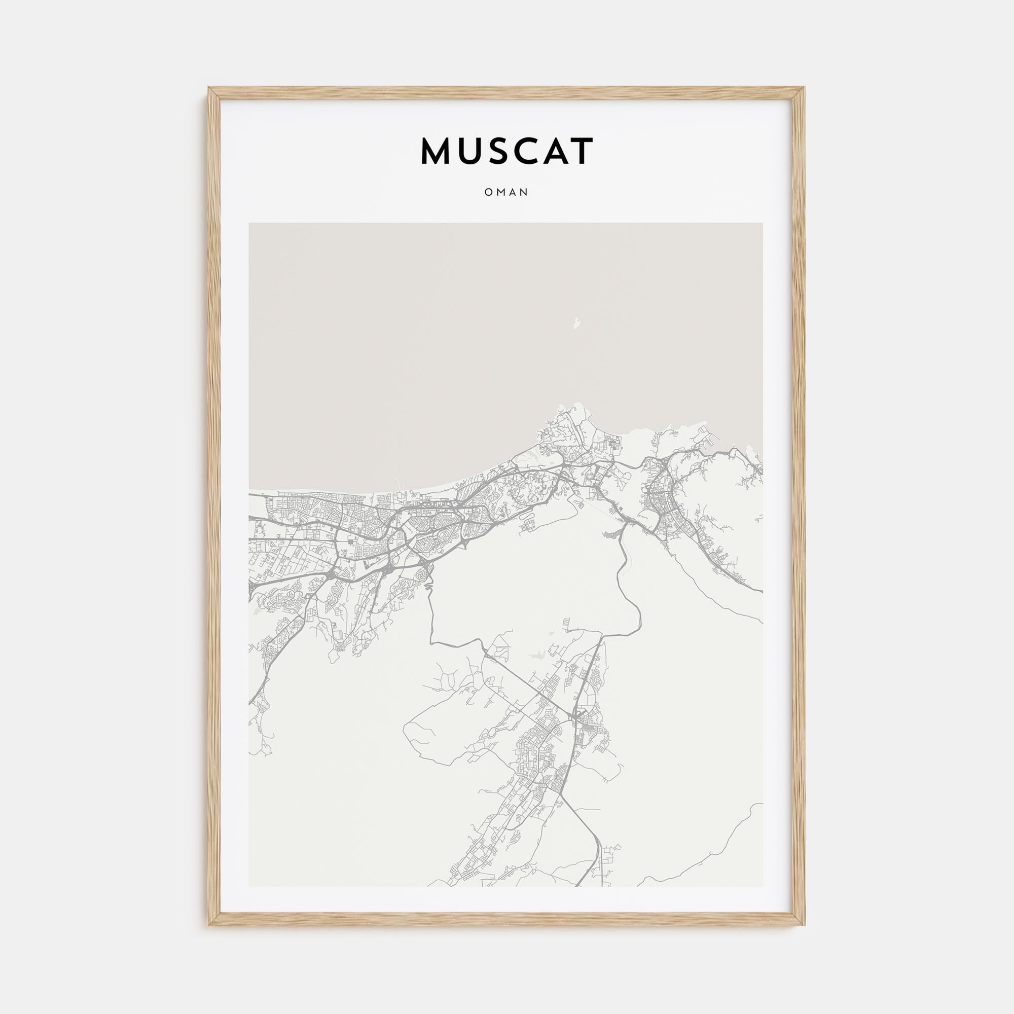 Muscat Map Portrait Poster
