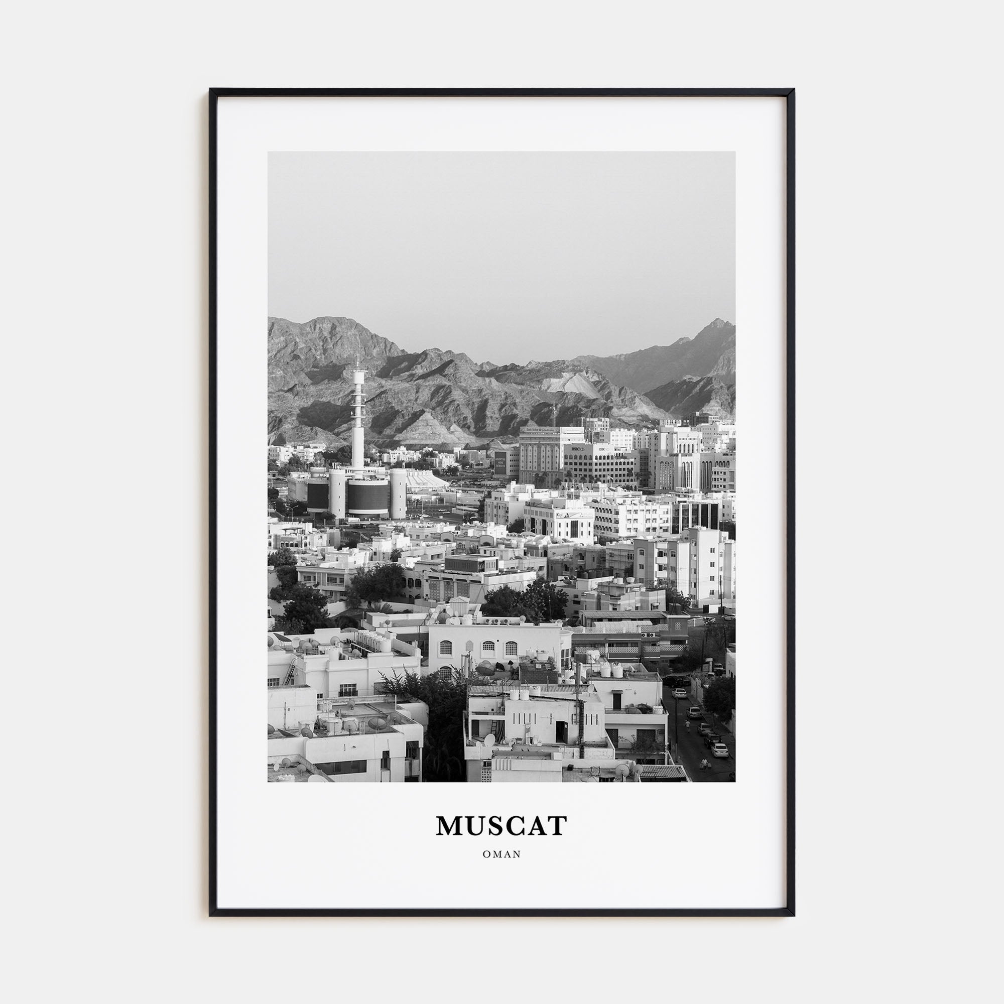 Muscat Portrait B&W Poster