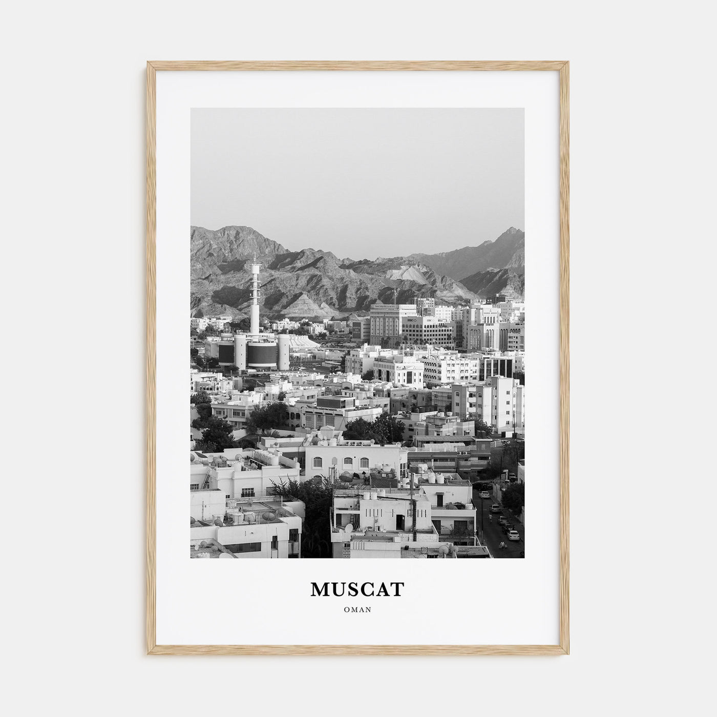 Muscat Portrait B&W Poster
