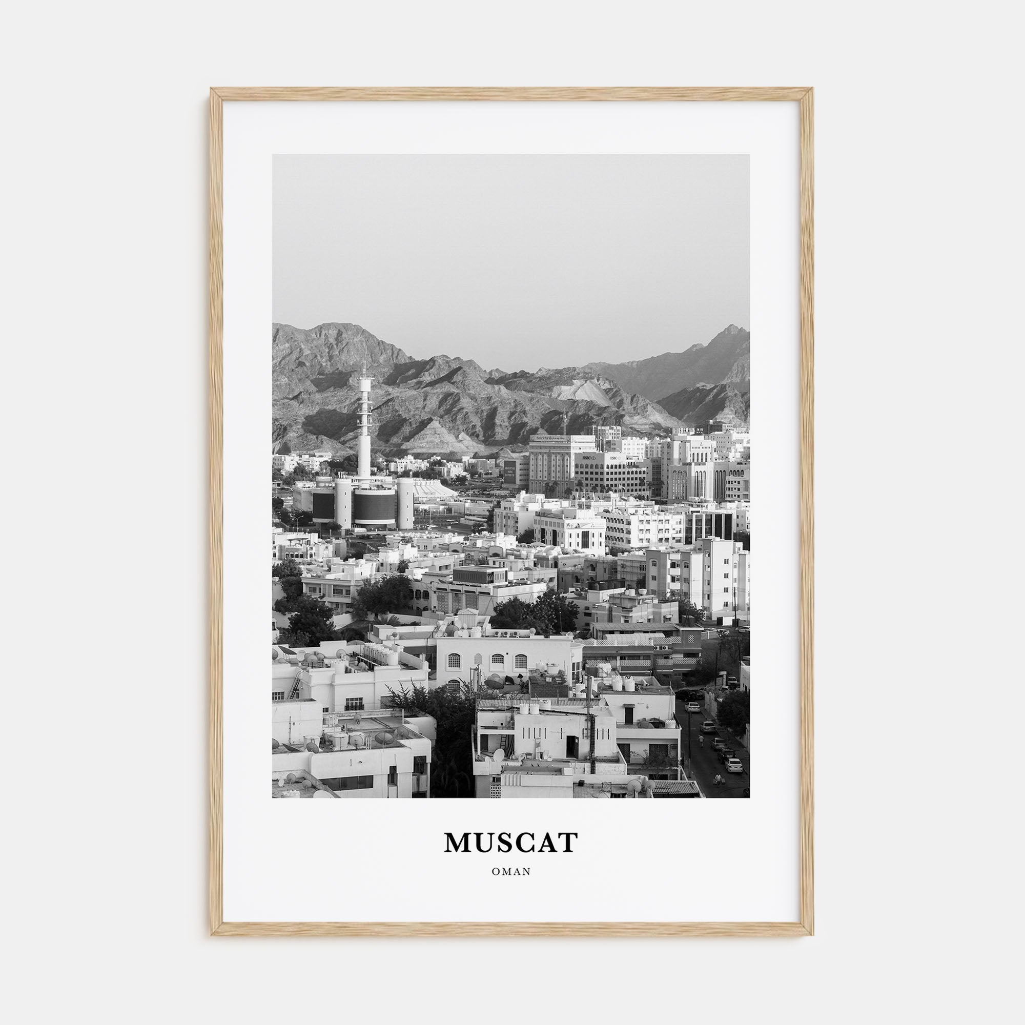 Muscat Portrait B&W Poster