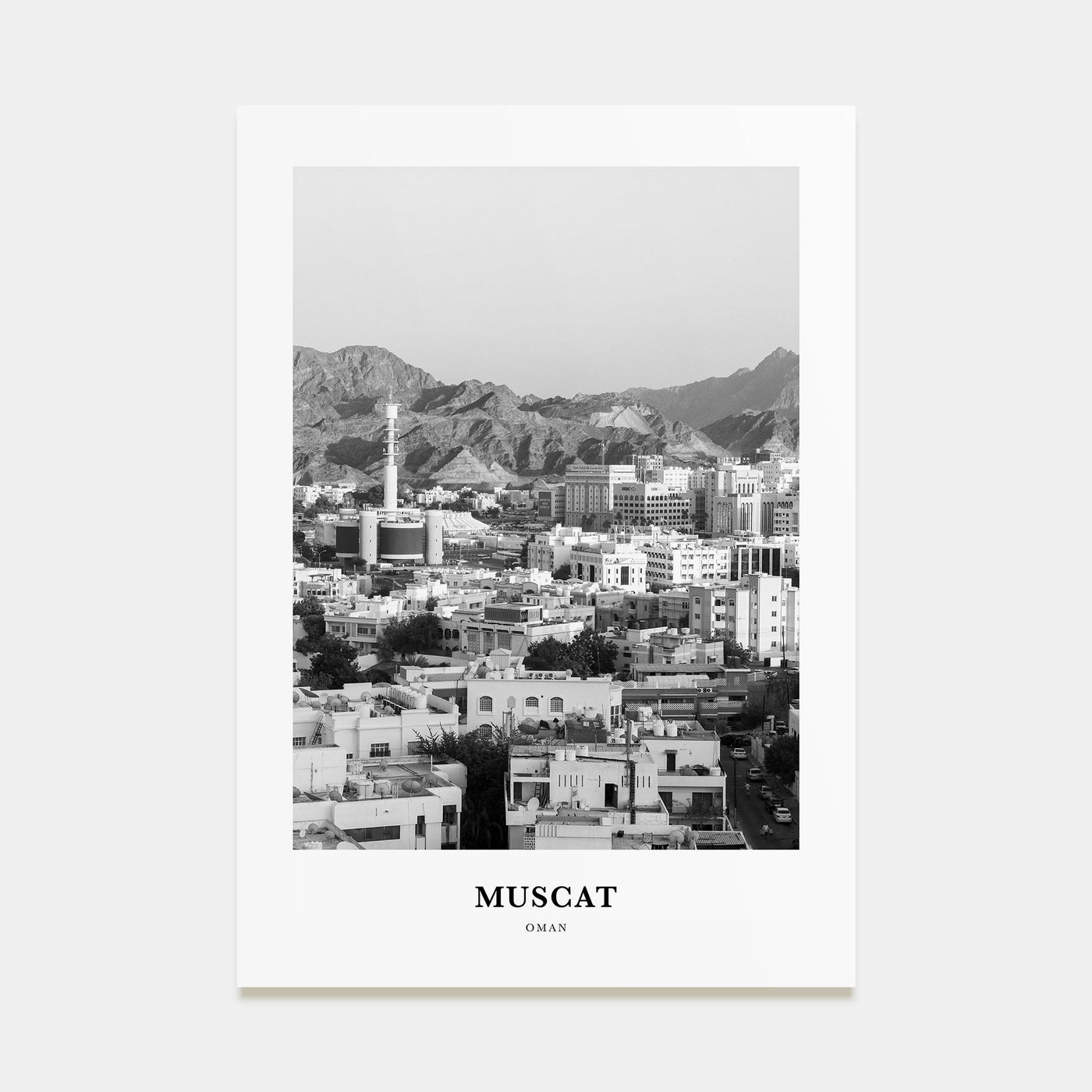 Muscat Portrait B&W Poster