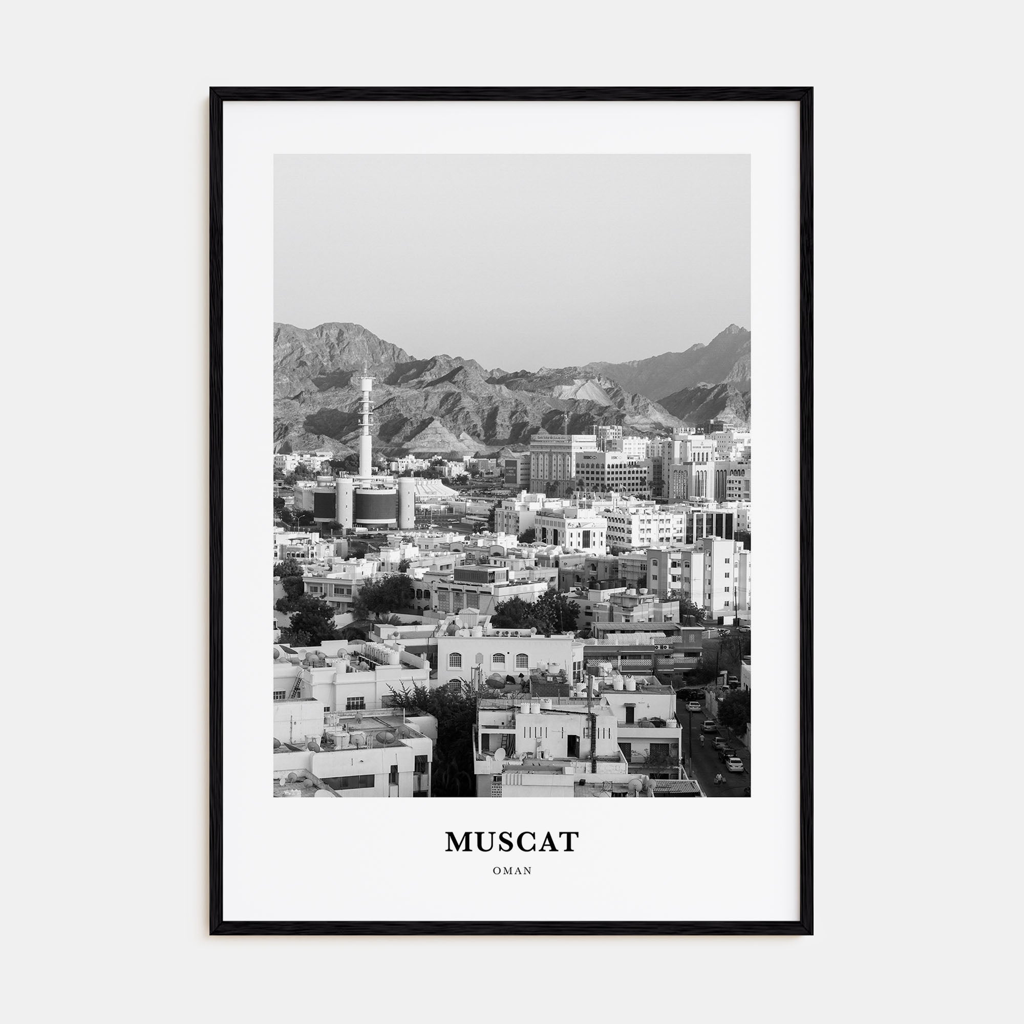 Muscat Portrait B&W Poster
