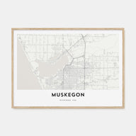 Muskegon Map Landscape Poster