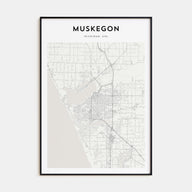 Muskegon Map Portrait Poster