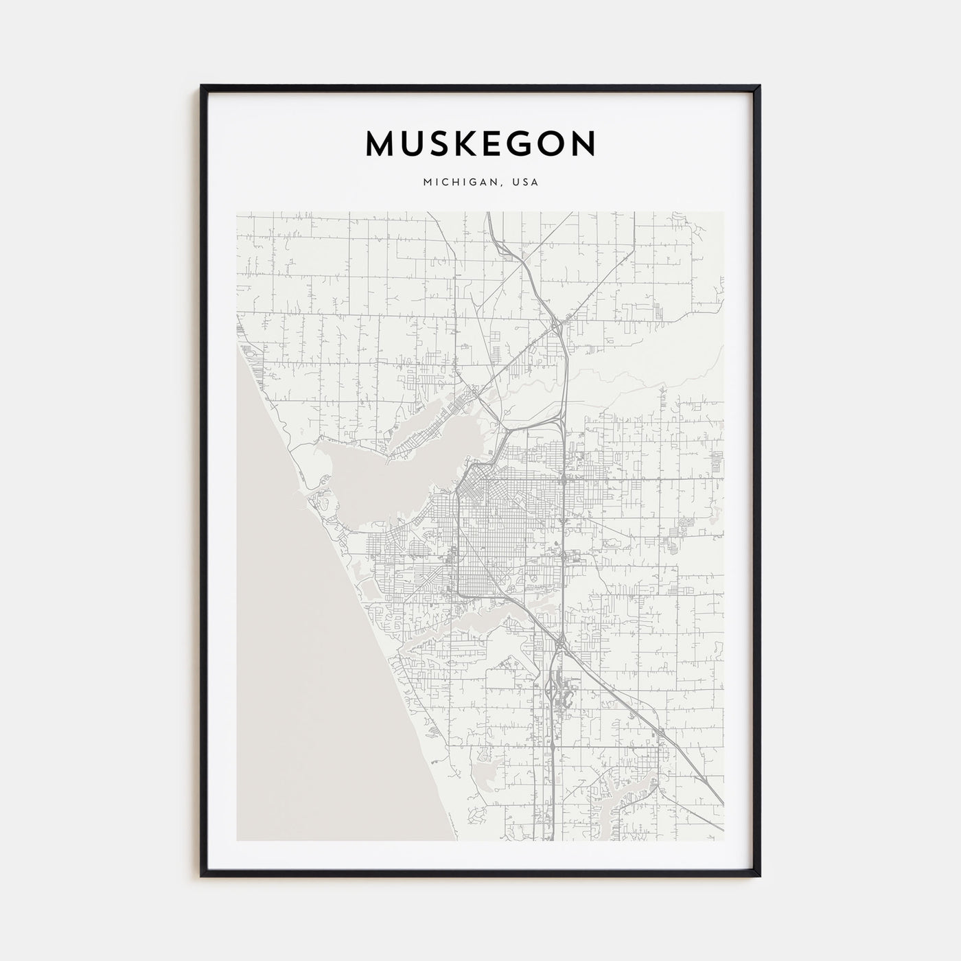 Muskegon Map Portrait Poster
