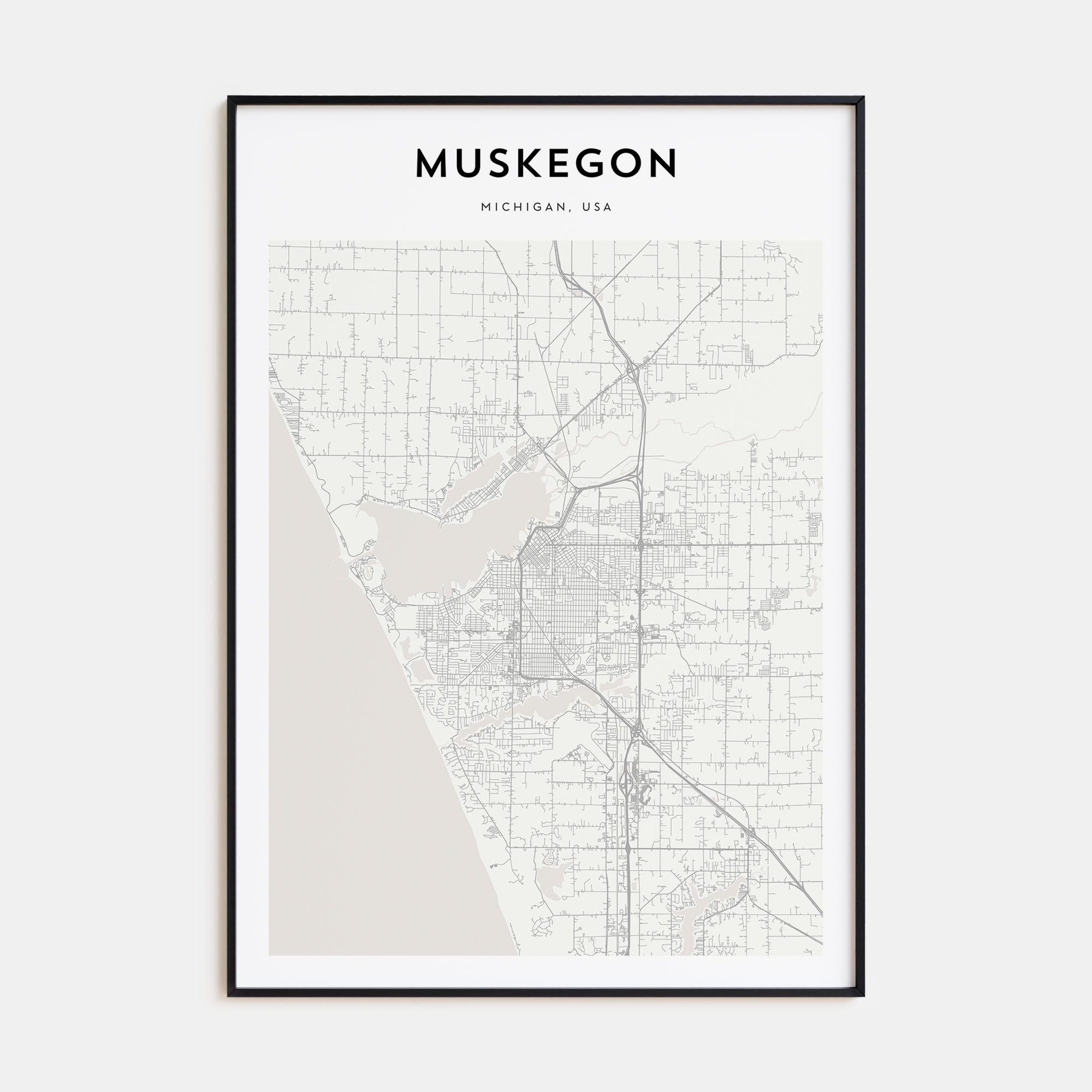 Muskegon Map Portrait Poster
