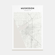 Muskegon Map Portrait Poster