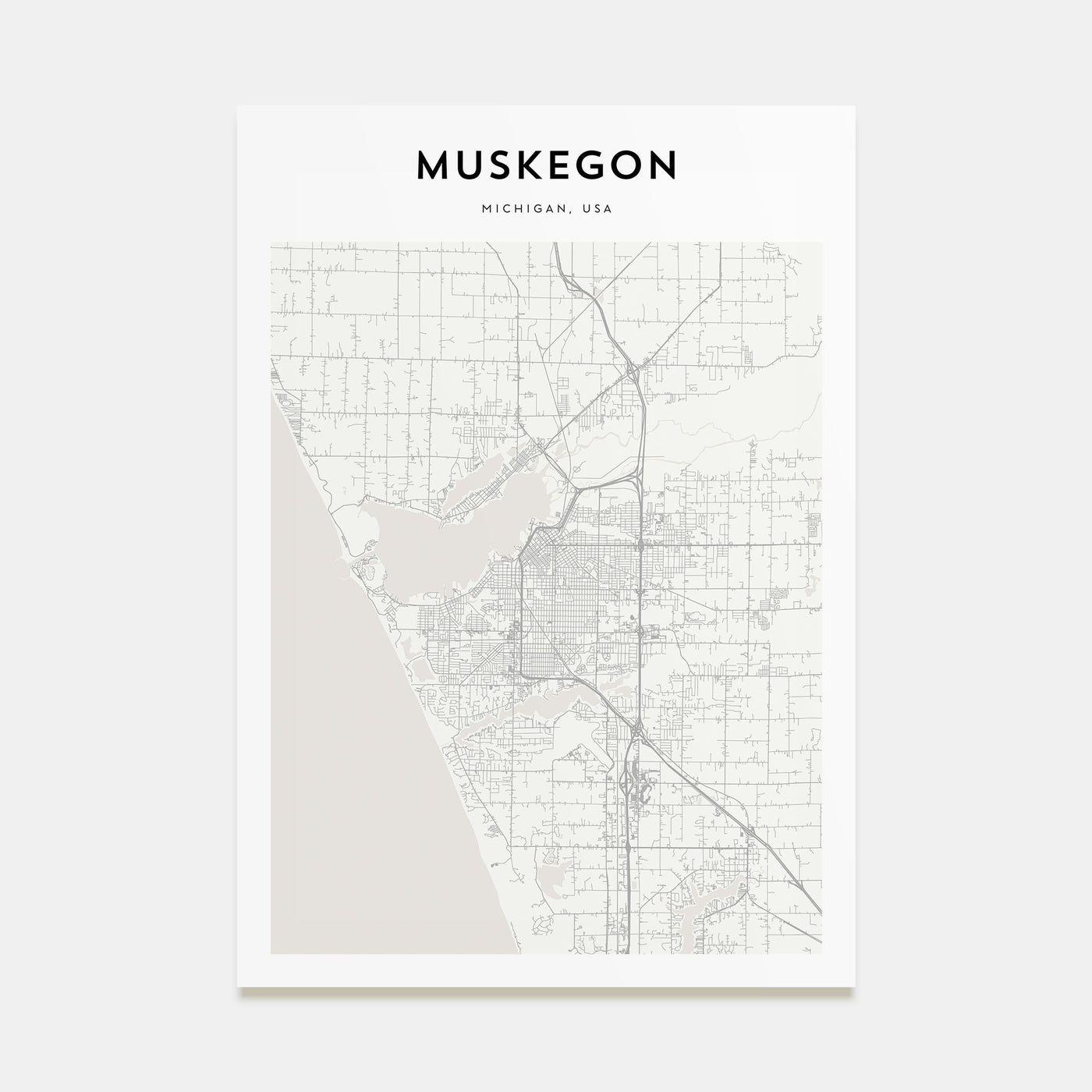 Muskegon Map Portrait Poster