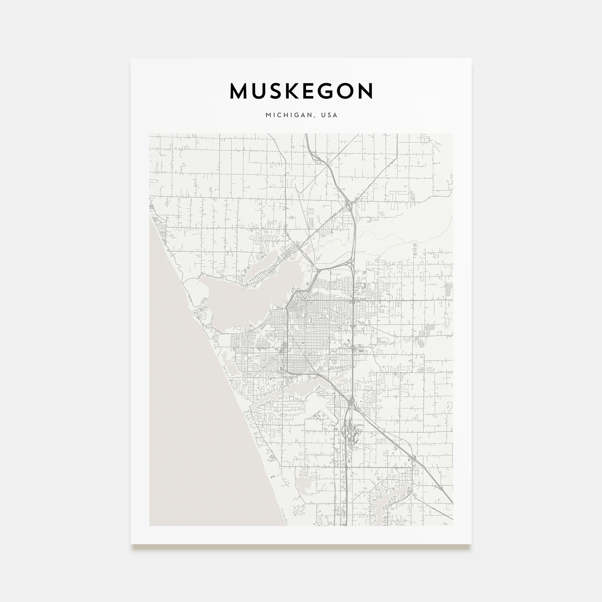Muskegon Map Portrait Poster