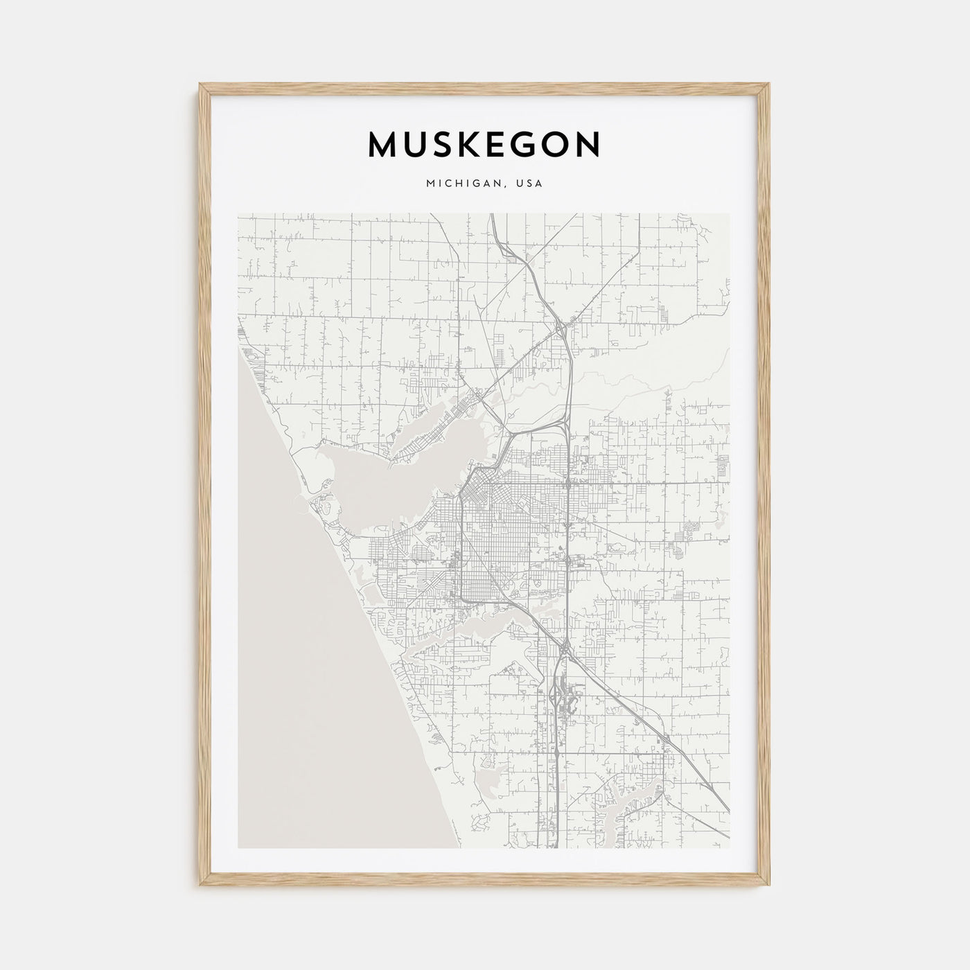 Muskegon Map Portrait Poster