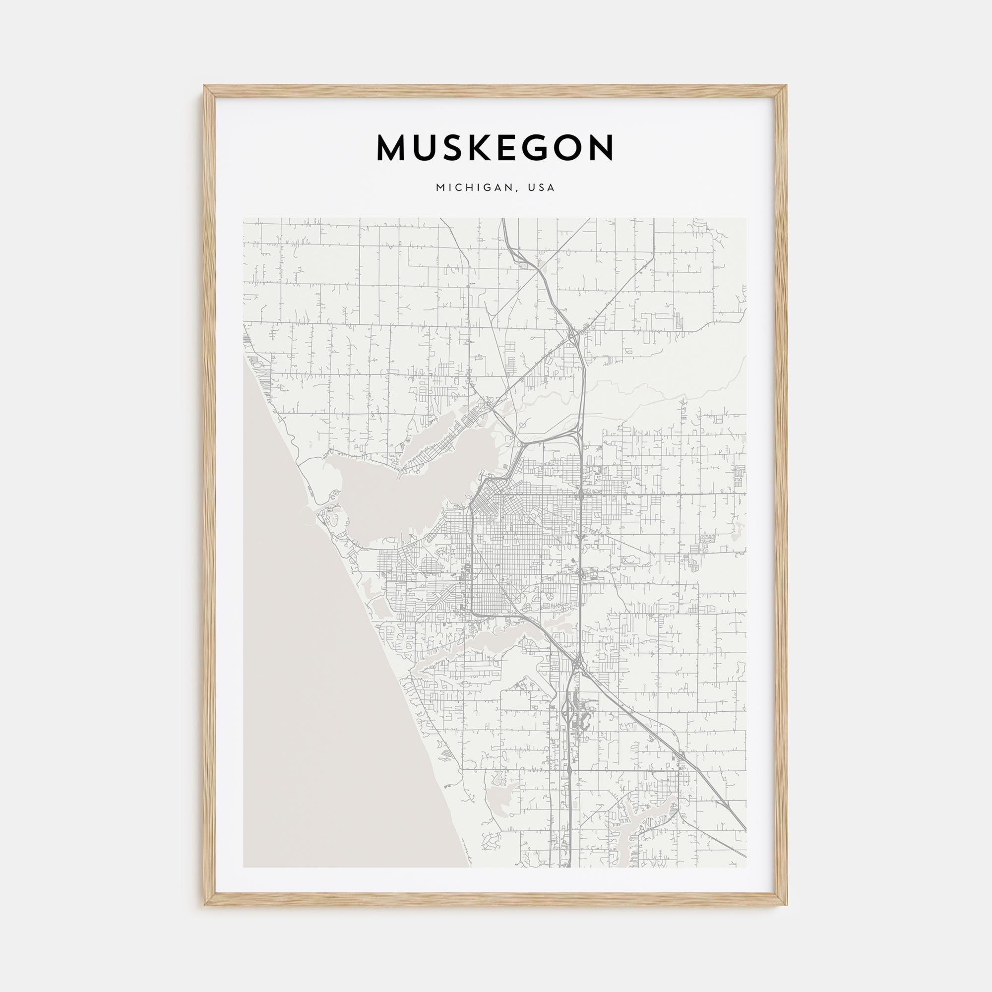 Muskegon Map Portrait Poster