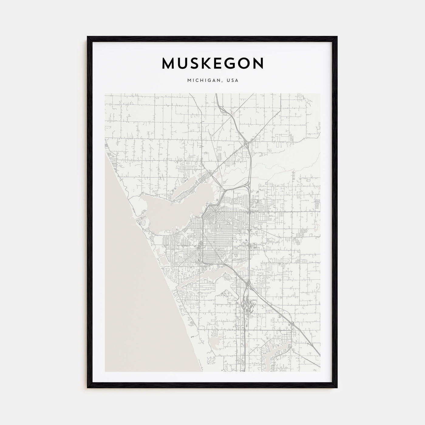 Muskegon Map Portrait Poster