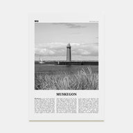 Muskegon Travel B&W Poster