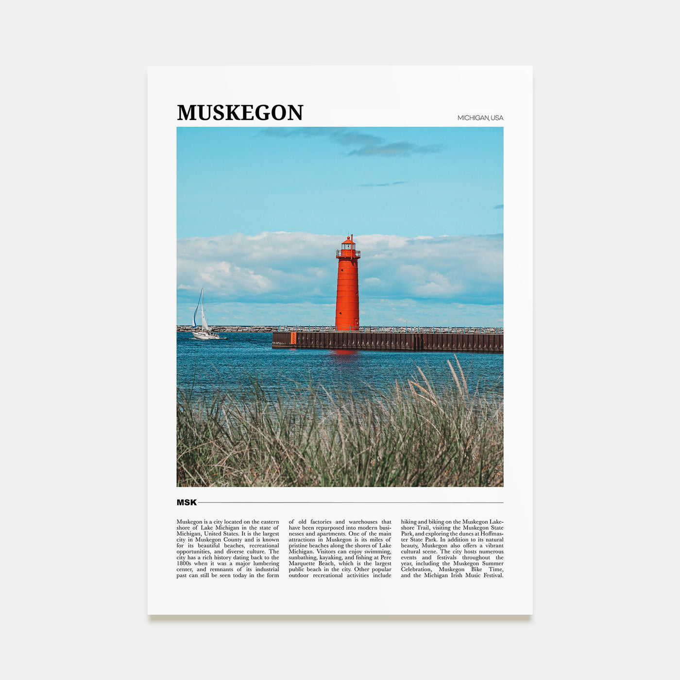 Muskegon Travel Color Poster