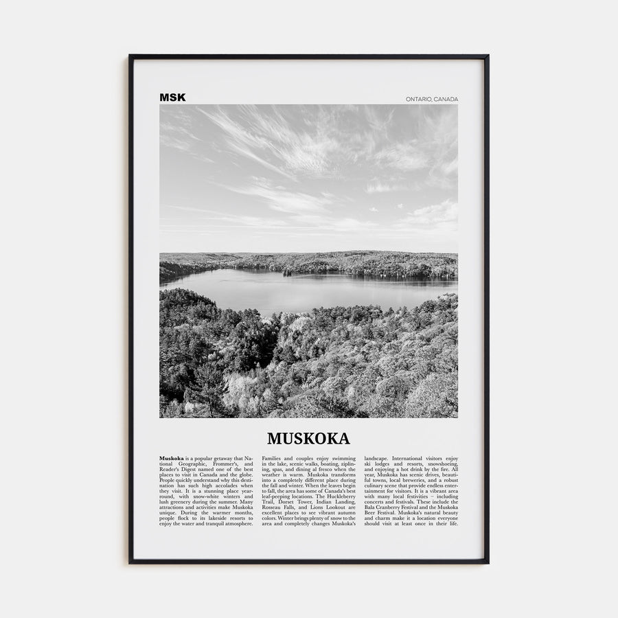 Muskoka Travel B&W Poster