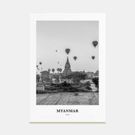 Myanmar Portrait B&W Poster