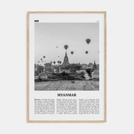 Myanmar Travel B&W Poster
