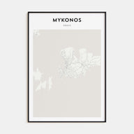 Mykonos Map Portrait Poster