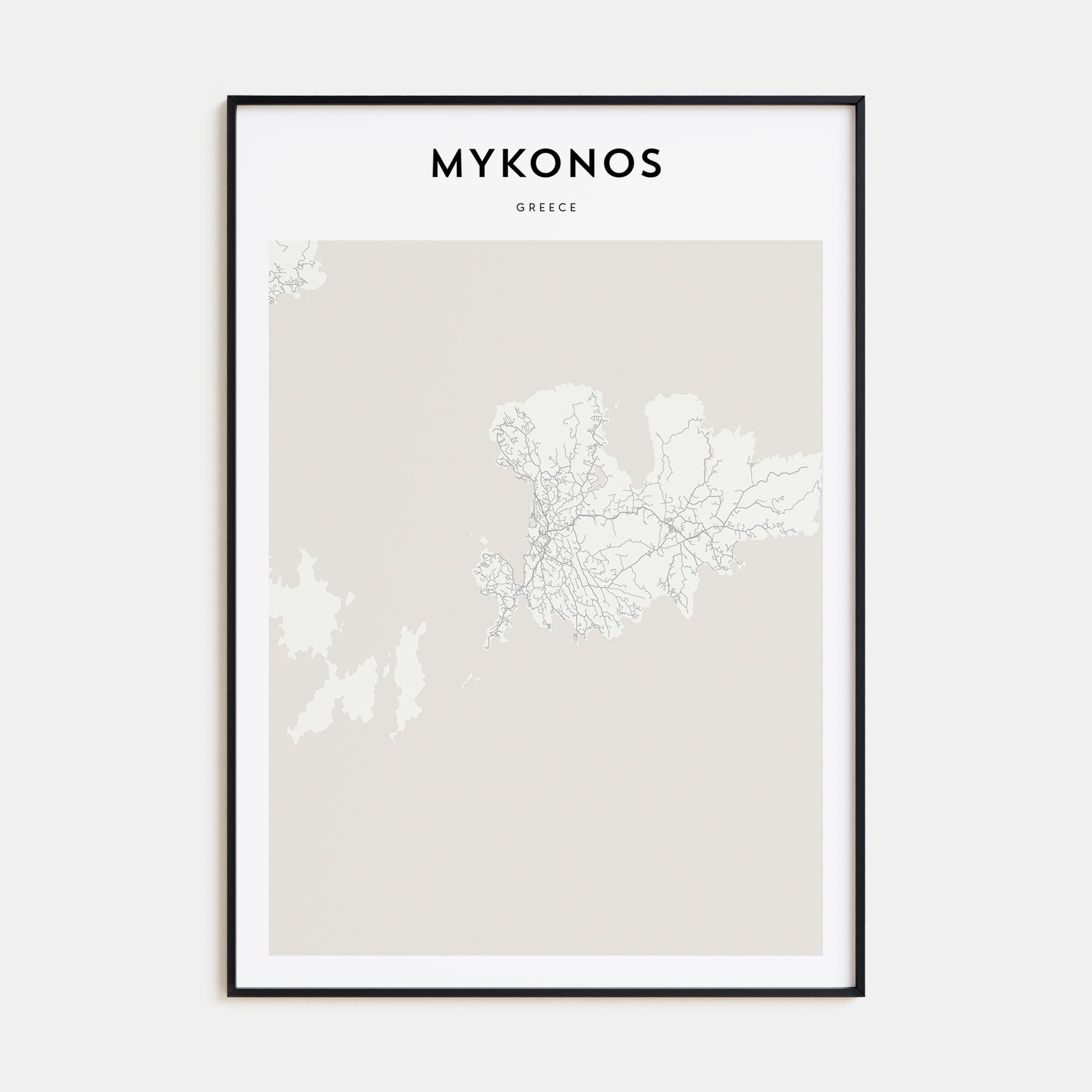 Mykonos Map Portrait Poster
