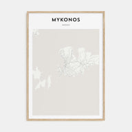Mykonos Map Portrait Poster